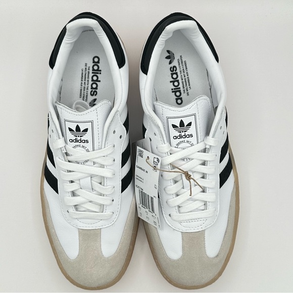 Women’s Adidas originals SAMBAE Sneakers White/Black/Gum IG5744 leather Size 10 - Picture 7 of 12